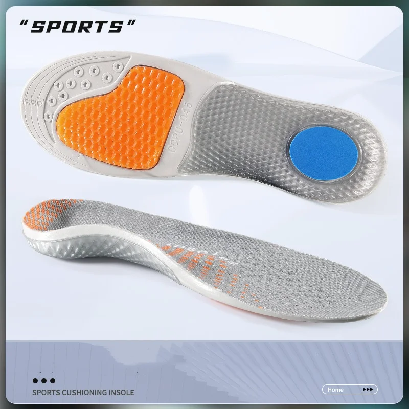 

Sports Shock-absorbing Insoles PU Sweat-absorbing Odor-proof Men Women Running Basketball Insoles Arch Support Insoles