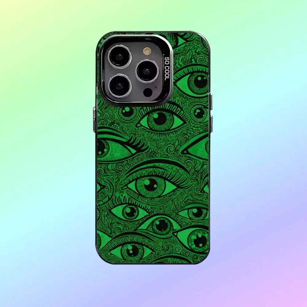 Straszne, zły oczy demona - etui na telefon iPhone 17, 16, 15, 14, 13, 12, 11, kolorowe, srebrne etui na telefon, pokrowiec Funda