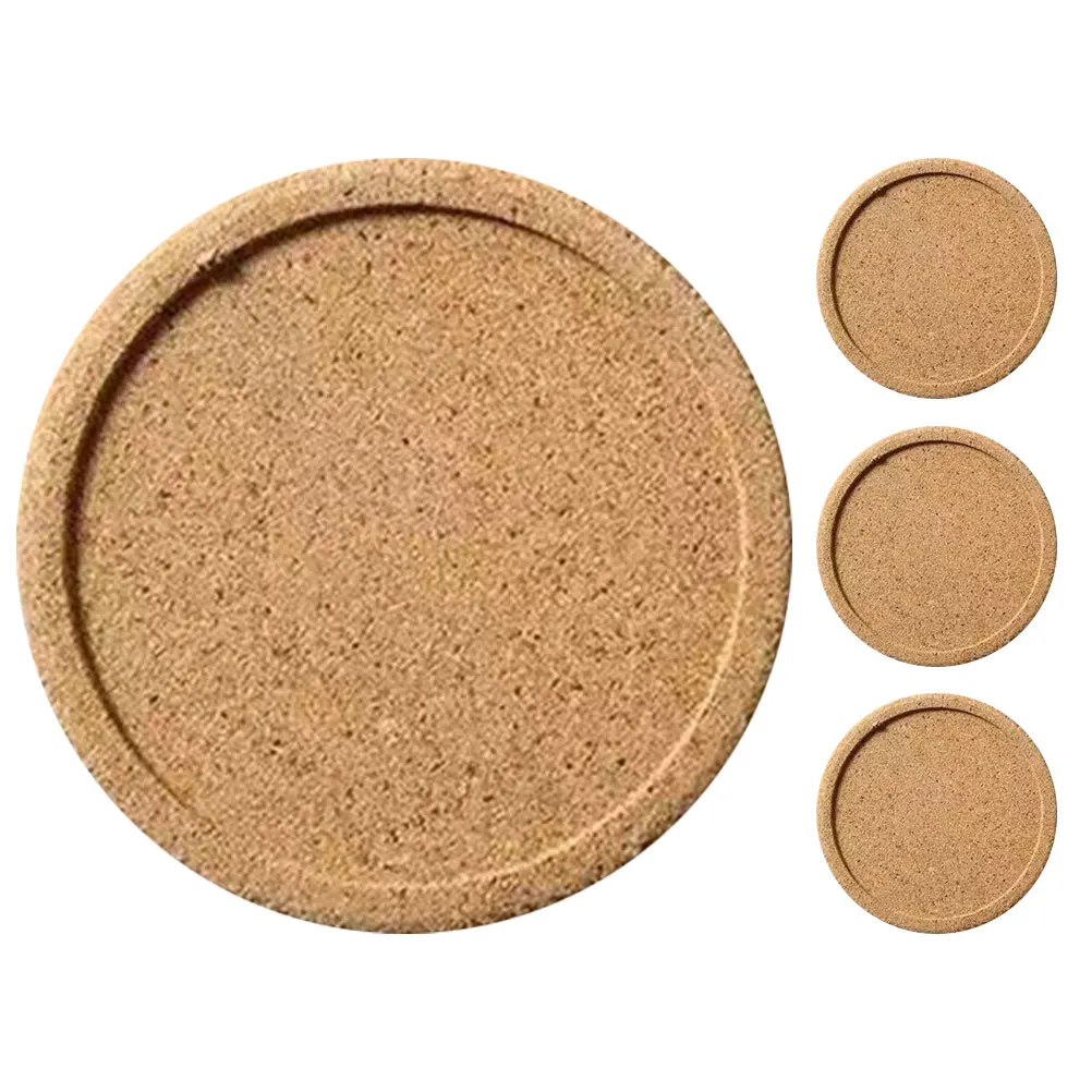 

4pcs 10Cm Round Cork Coasters Anti-Slip Drink Mat For Hot Cold Beverages Insulation Lightweight Portable Saucer For