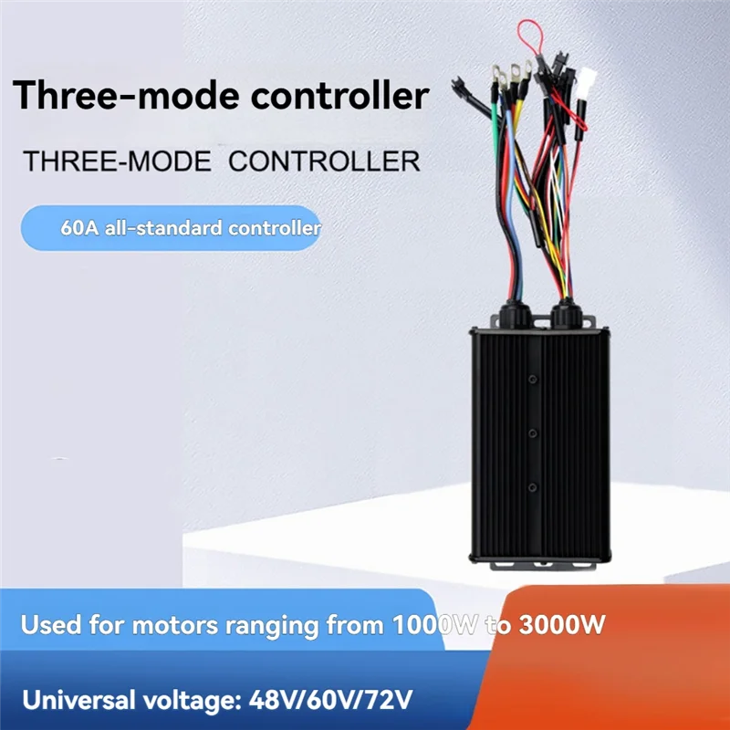 

A89E-48V 52V 60V 72V E-Bike Controller 60A 1000W 3000W Three Mode Sine Wave Controller For Electric Bicycle Ebike E-Scooter