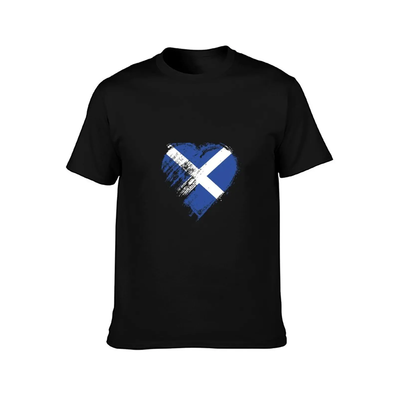 Grungy I Love Scotland [Saltire] Heart Flag T-Shirt Festive Simple T-Shirt