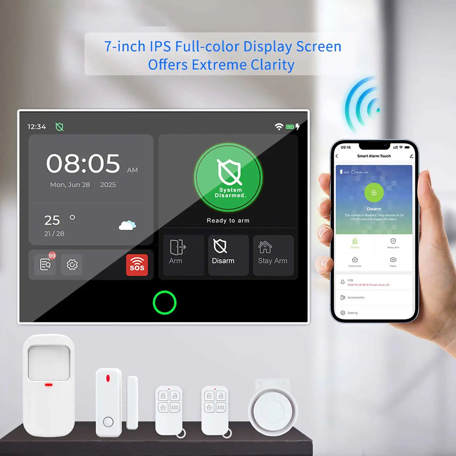 Sistema de hogar inteligente Tuya con implantación remota inalámbrica de host de red TFT para sensor y control