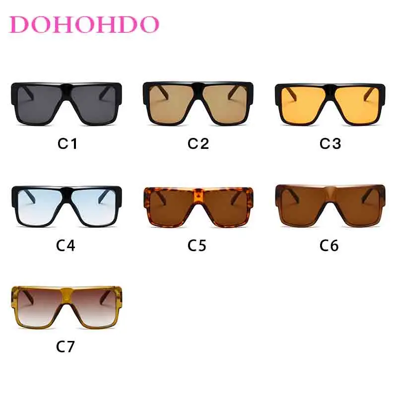 Trendy Klassieke Zonnebril Unisex Oversized Eendelig Frame Bril Tinten Persoonlijkheid Vierkante Brillen UV400 Gafas De Sol