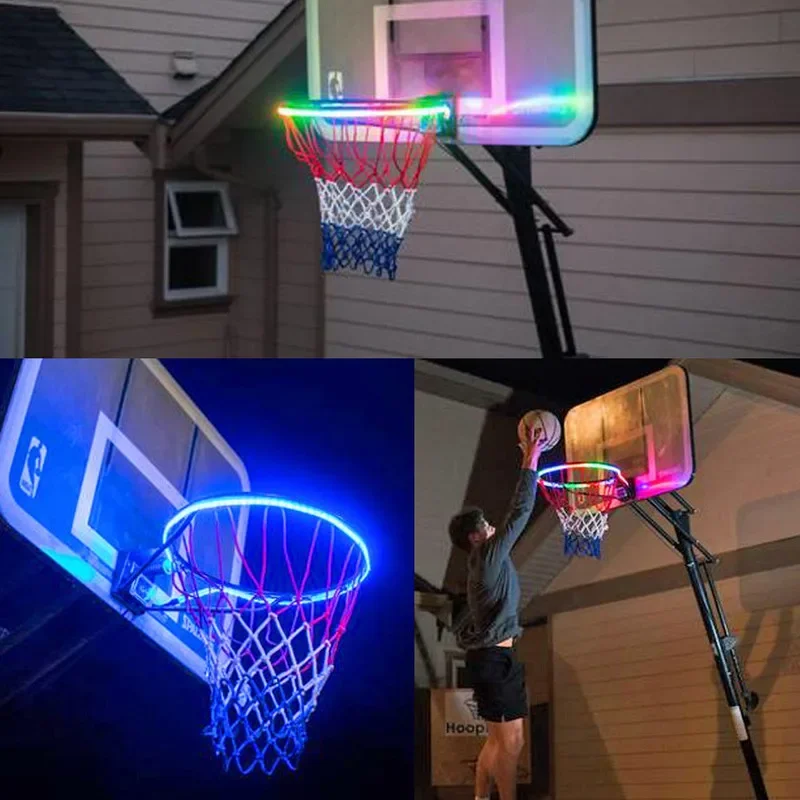 Hoop Light LED Lit Basketball Rim Night Shooting Accessories Supplies for Kids Game Children Outdoor Toys