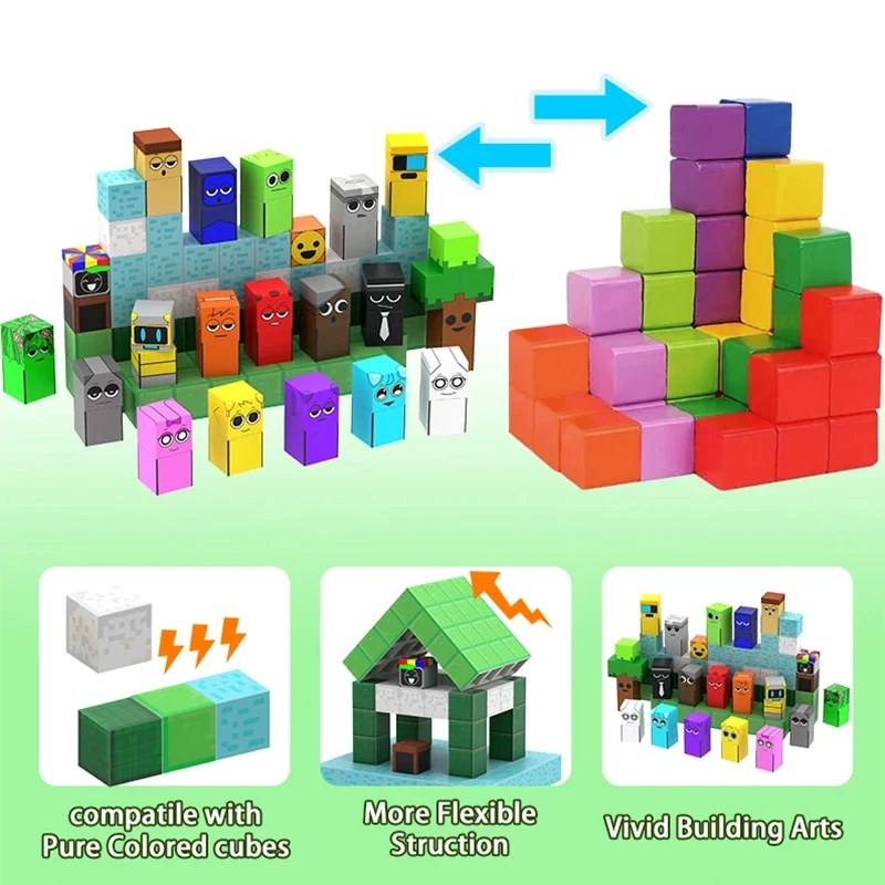 170 pièces blocs magnétiques jouet construire aimant ensemble pour garçons filles tige Montessori Cubes sensoriels pour les tout-petits cadeau