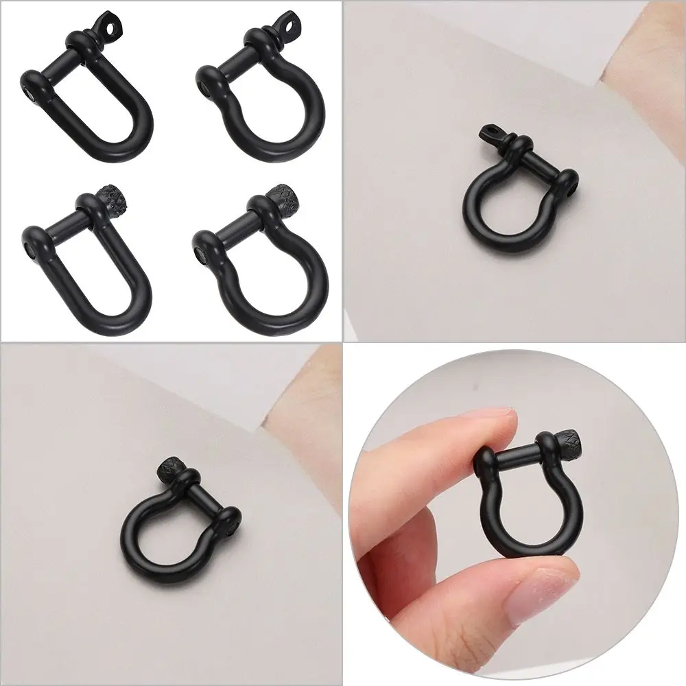 Outdoor Bracelet Buckle Shackle Fob Key Ring Keychain Hook D Bow Staples Solid Carabiner