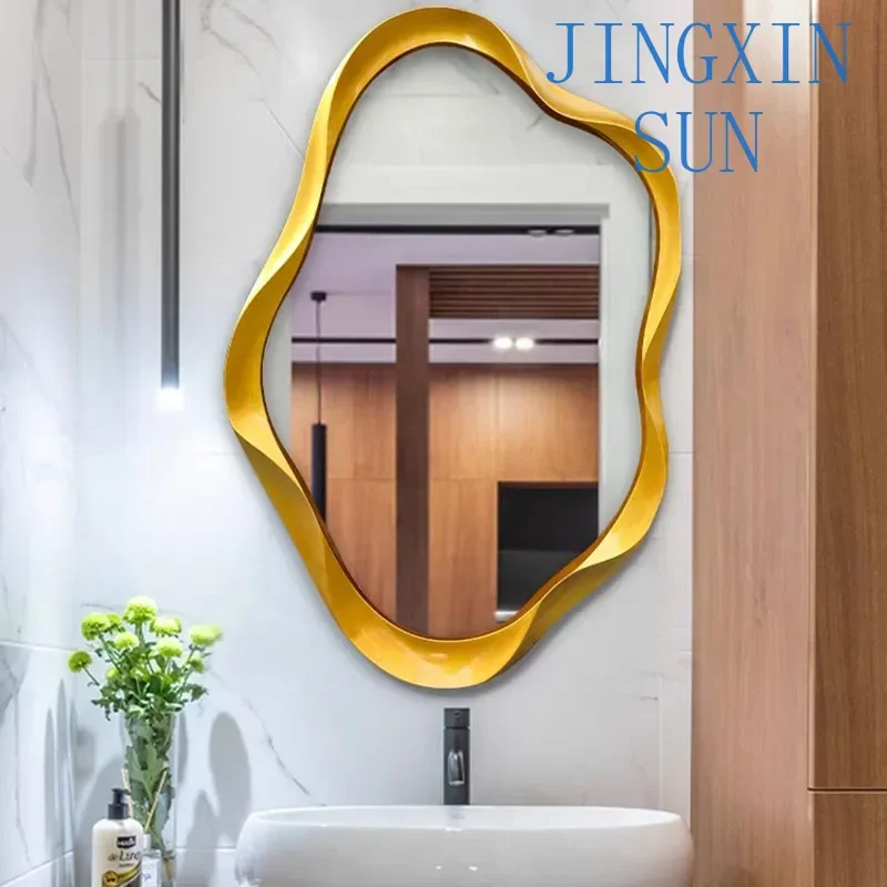 Funky Luxury Mirror Makeup Cute Cloud Bathroom Aesthetic Mirror Small Girls Modern Wavy Portable Spiegel Wand Home Decorations