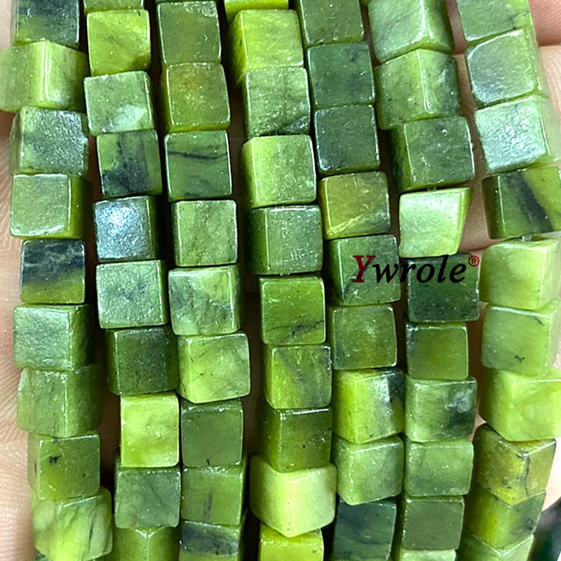 6x6mm kostka kamień naturalny lawa wulkaniczna malachit Topaz agat luźne kwadratowe koraliki dystansowe do tworzenia biżuterii Diy bransoletka kolczyki — zdjęcie 3