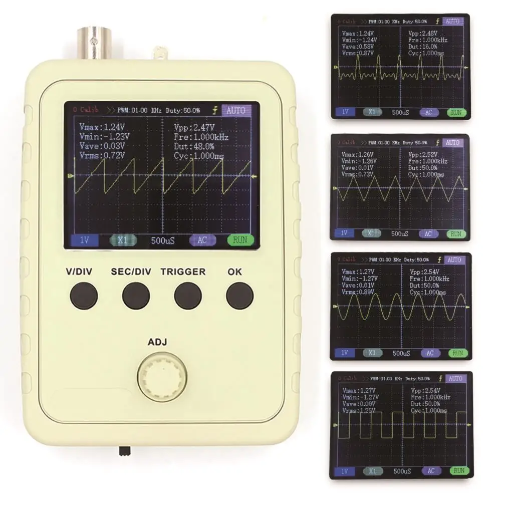 Imagem -05 - Digital Handheld Bolso Osciloscópio Kit Dso Fnirsi150 1msa s 200khz Analog Bandwidth Suporte 80khz Pwm Atualização de Firmware