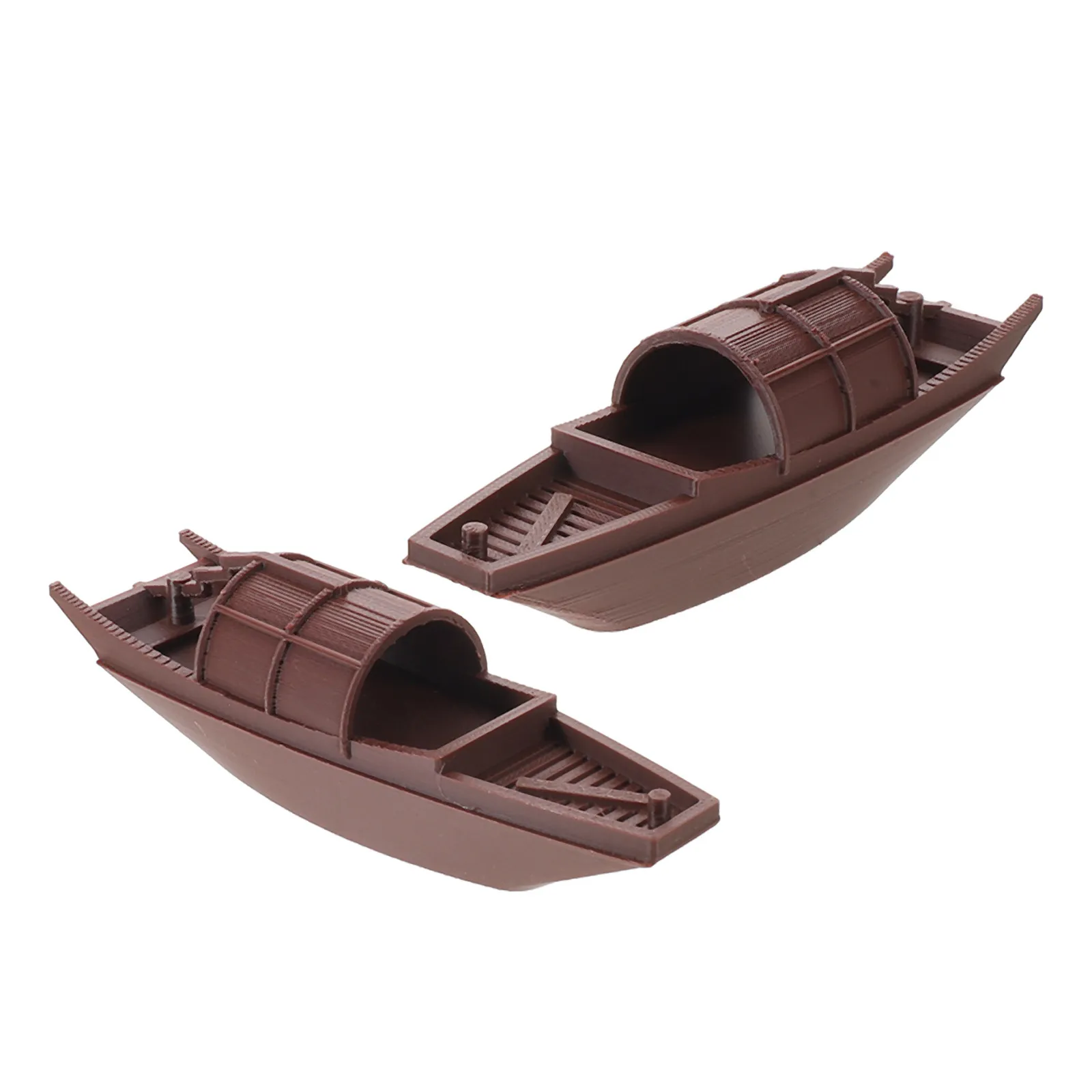 2Pcs Mini Resin Wupeng Covered Boat Chinese River Boat Decor Zen Table Shelf Fishing Ship Ornament Ship Decor Model