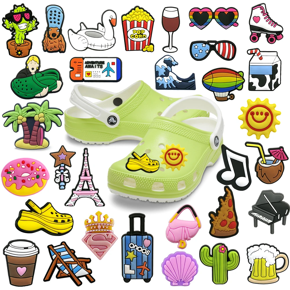 Leisure Series Airline Tickets  Luggage Coffee Hot Air Balloon Milk Surf Cactus Sunglasses Garden Shoe accessories