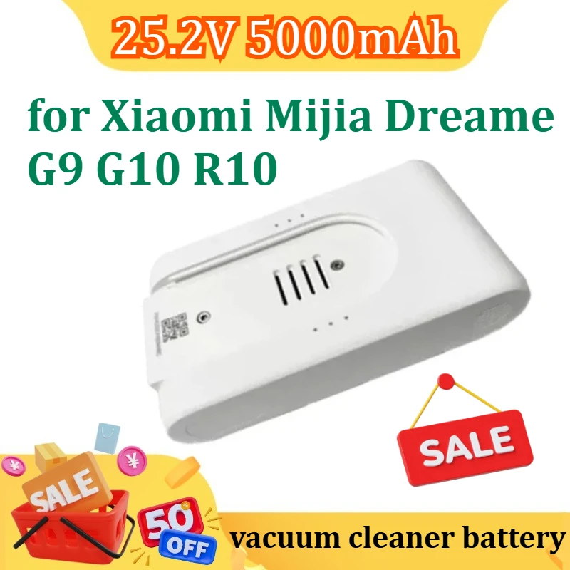 

New 25.2V 5000mAh Rechargeable Lithium-Ion Battery Pack for Xiaomi Mijia Dreame G9 G10 Wireless Vacuum Cleaner Battery