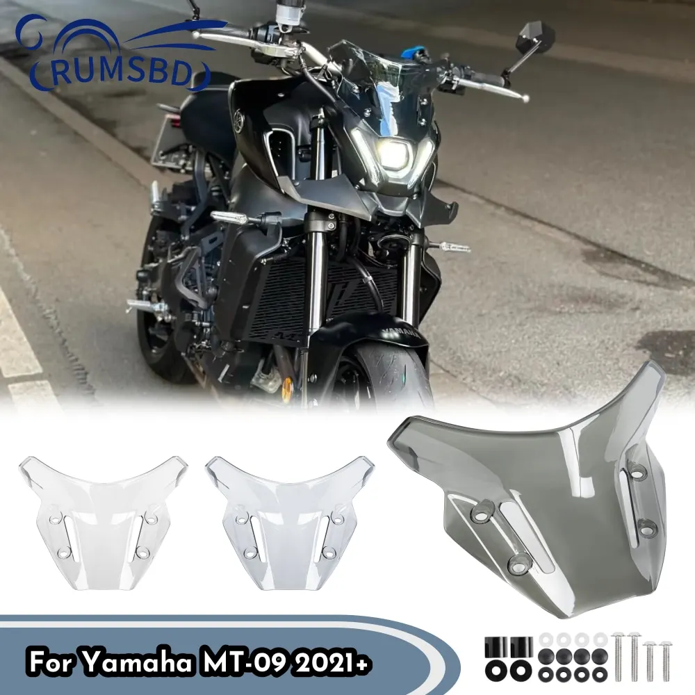 

MT09 Motorcycle Front Windshield Windscreen For Yamaha MT-09 MT 09 2021 2022 2023 Wind Shield Screen Airflow Deflector Visor