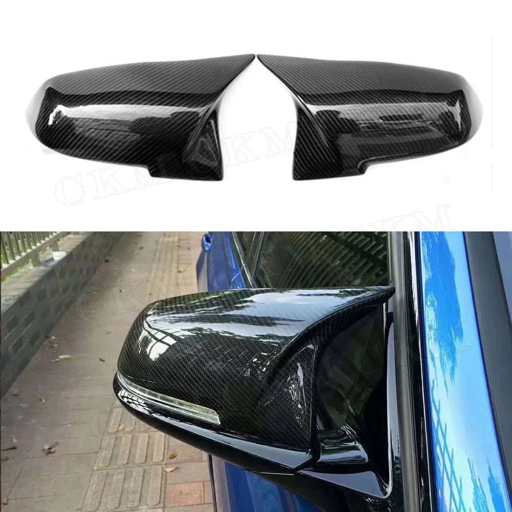 

CKMUUER Carbon Fiber & ABS Rear View Mirror Cover Caps for BMW 1 2 3 4 Series M3 M4 look for F20 F30 F32 F33 F36 X1 E84 12-18