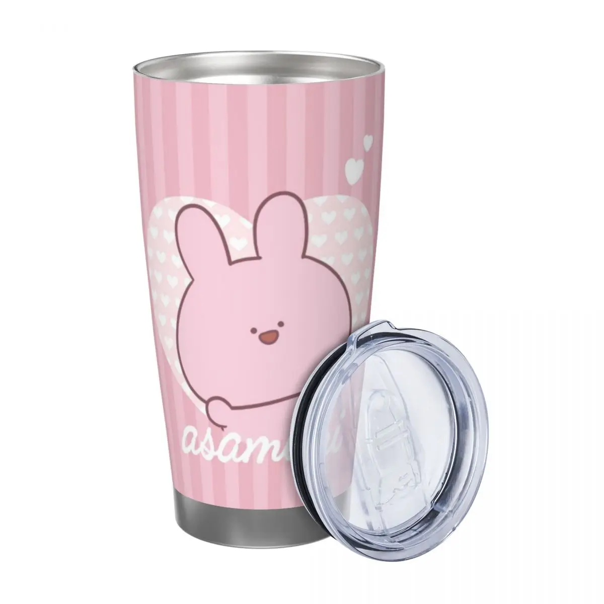 Asamimichaan Cute Asamimi 20oz Stainless Steel Car Mug Straw Thermal Iced Travel Cup Vacuum Insulated Coffee Hot Cup