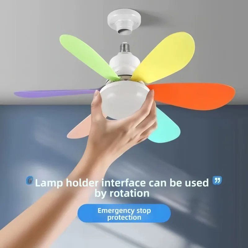 

Светодиодный новый E27 с винтовым отверстием, бытовой бесшумный цветочный узор, съемный потолочный вентилятор, интеллектуальный вентилятор для ресторана, спальни, светильник
