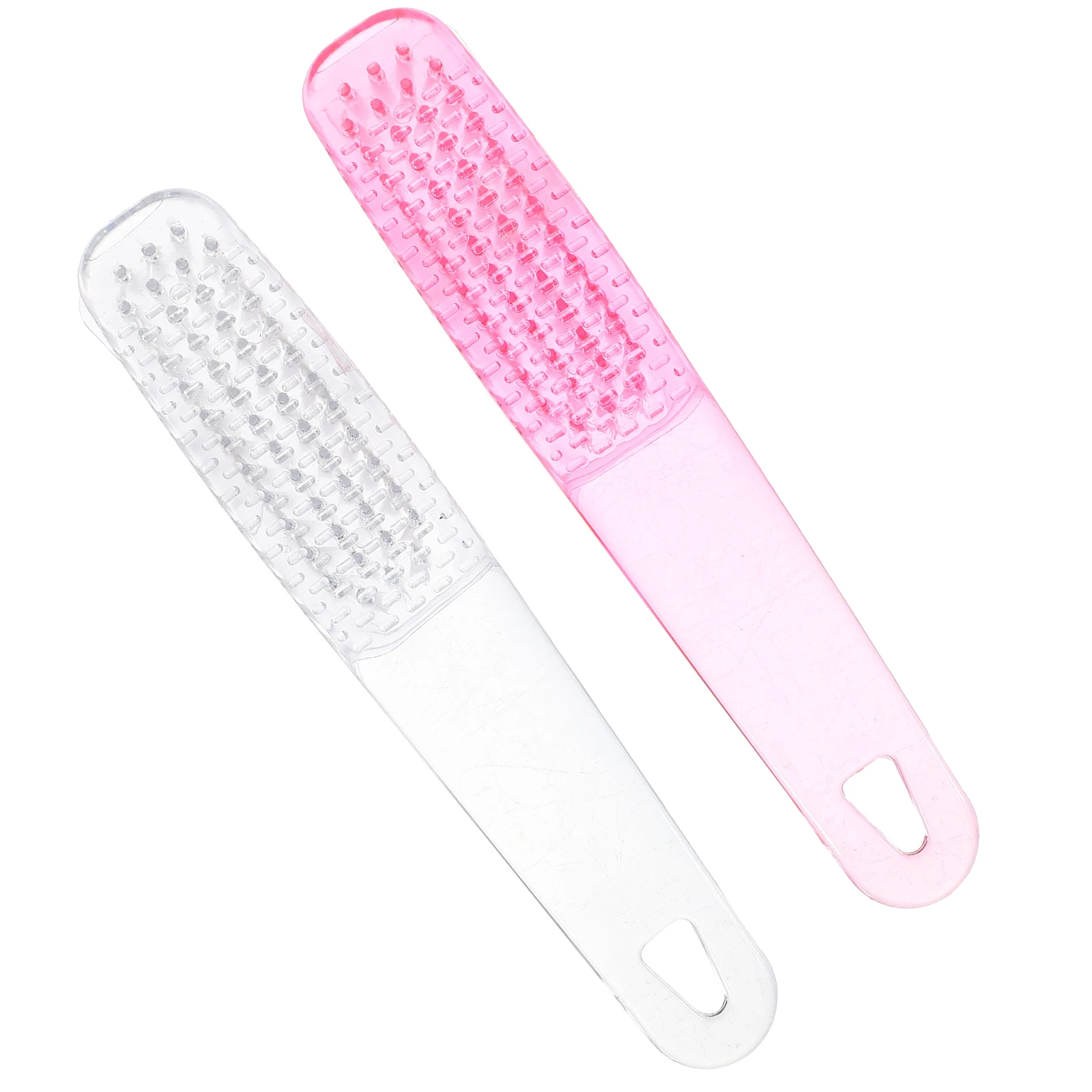 

2pcs Manicure Handle Pink Transparent Dust Cleaner Manicure Supplies Nail Dust Brush Scrub Nail Cleaning Brush Tools
