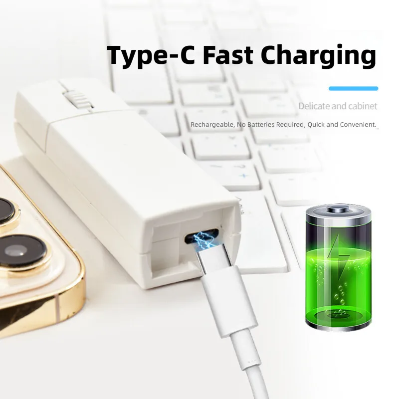 

Silent Tri-Mode Wireless Mouse 2.4G+Bluetooth Rechargeable Portable Mini Mause for Laptop Desktop Tablet Phone Office Computer