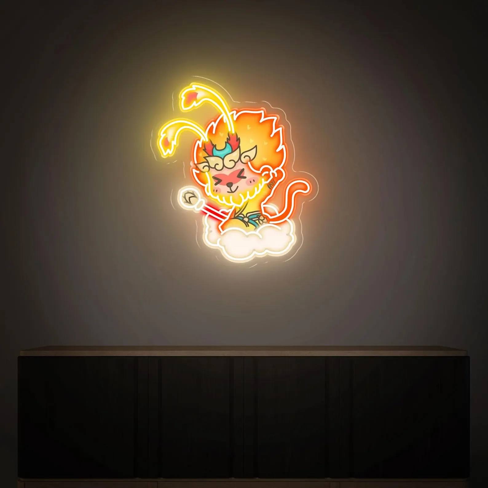 

Cute Monkey King Neon Signs, Wukong Neon Sign, Chinese Cartoon Wall Decor, UV printing neon signs,Gifts for Kids