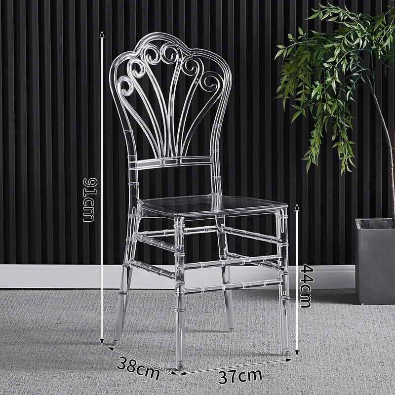 Acrylic Transparent Crystal Chair Hotel Banquet Hall Wedding Outdoor Activities Plastic Bamboo Chair Kitchen Stuhl 카페의자 간이의자