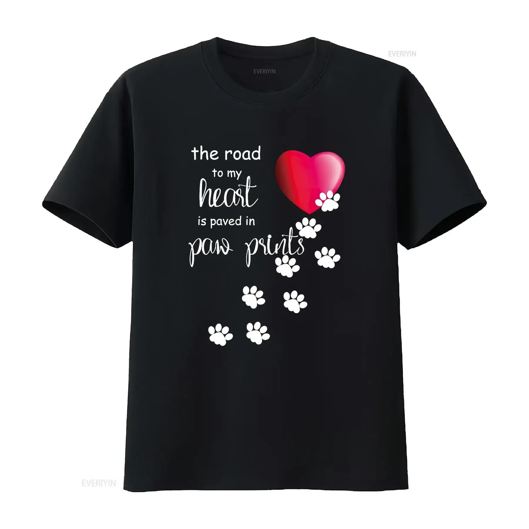 

The Road to my Heart is Paved with Paw Prints Dog shirt vintage Washed Slightly Unisex Soft fashion Versatile Comfortable