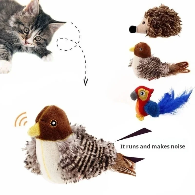 gigwi toys simulation sound bird mouse parrot hedgehog cricket cat toys teasing cat stick teething