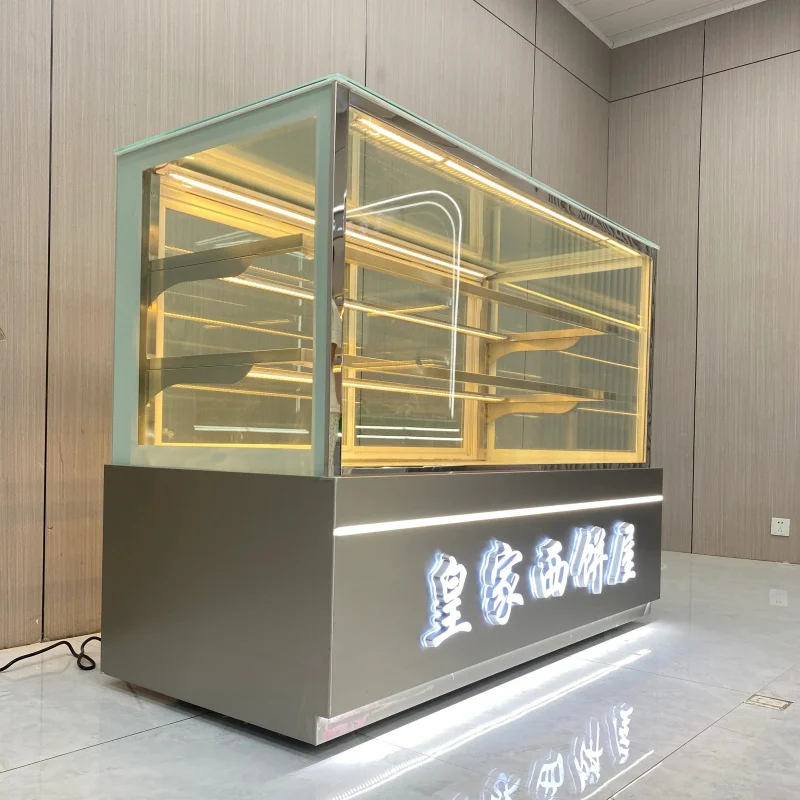 

Customize.Hong Zhan Luxury 3-Layer Pastry Cake Display Rack Commercial Bakery LED Lighting Shop Bread Showcase