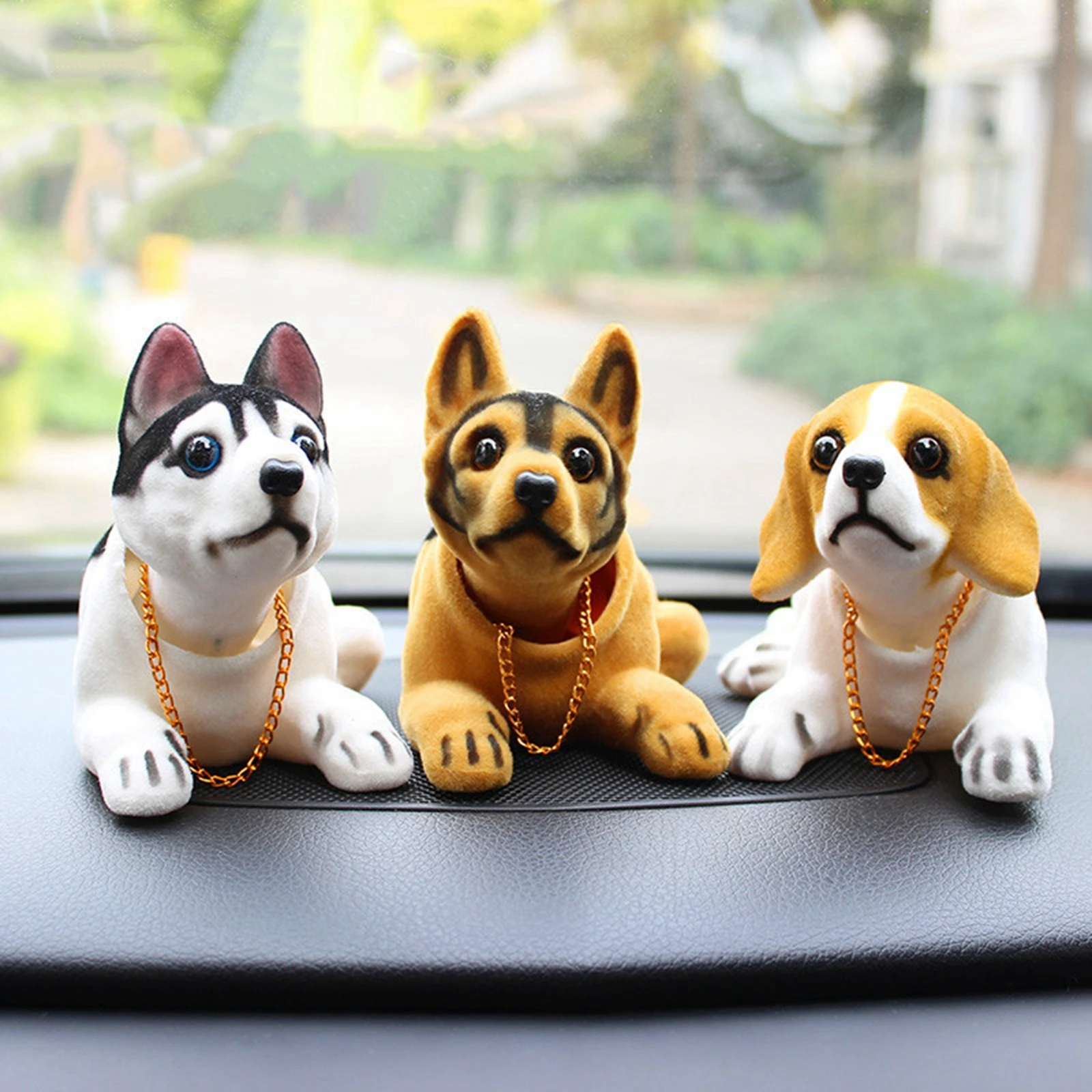 Kreative Bobble Kopf Hund Figur Ornament Statue Nette Schütteln Kopf Hund Auto Ornament für Auto Dashboard Tabletop Dekoration Hüpfenden