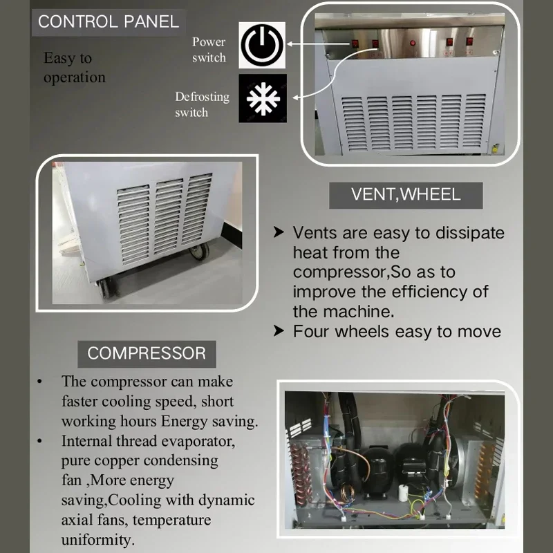 

Yogurt Fried Ice Machine Electric Frying Ice Cream Machine Stainless Steel DIY Juice Ice Cream Rolls Maker for Home 110V/220V