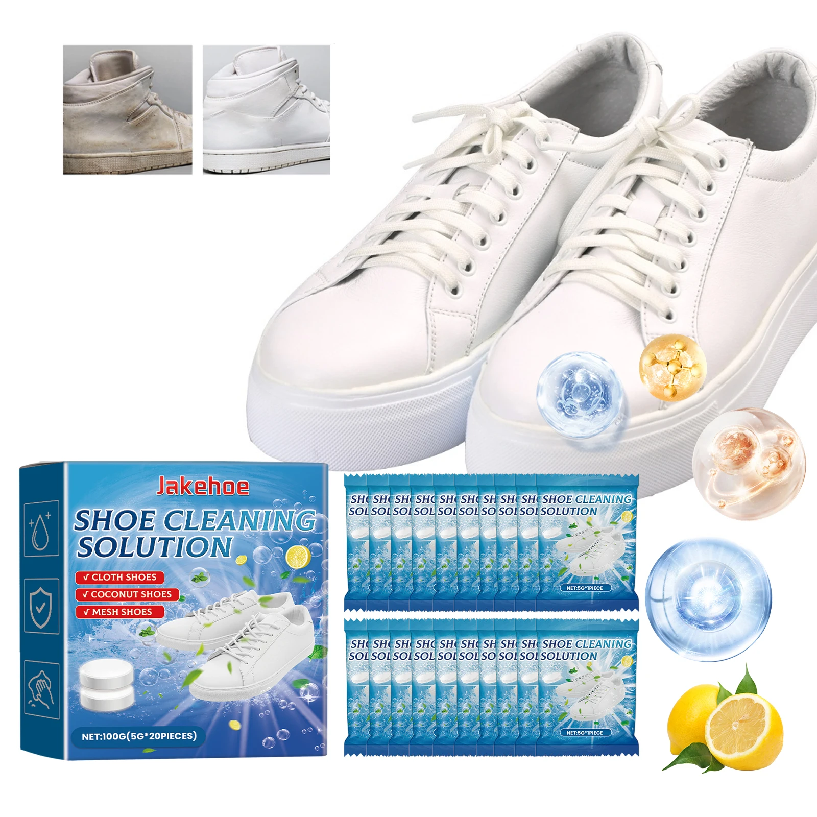 

Shoe Cleaning Tablets Sneakers Cleaner Dirt Gentle Care That Wont Damage Your Shoes Remover White Shoe Brightener Multi Bag Pack