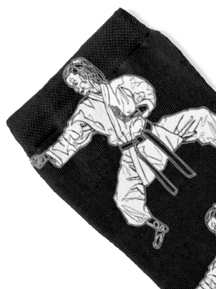 Karate Karateka Kata Drawing, Black Belt MMA Socks football Stockings man cotton Designer Man Socks Women's