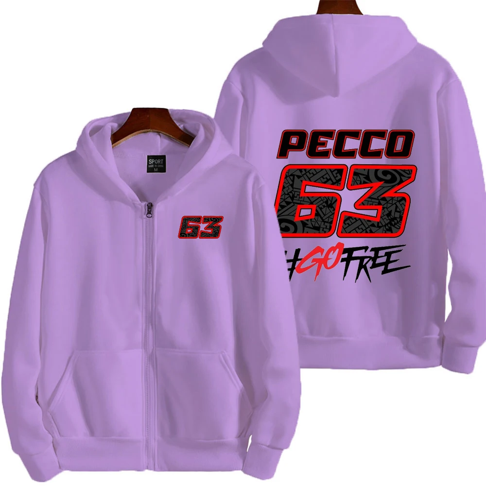 Pecco Bagnaia 63 Racing Motorcycle Team Men Zip Up Hoodie Spring Autumn Fashion Male Sweatshirt New Sport Women Jacket Coats