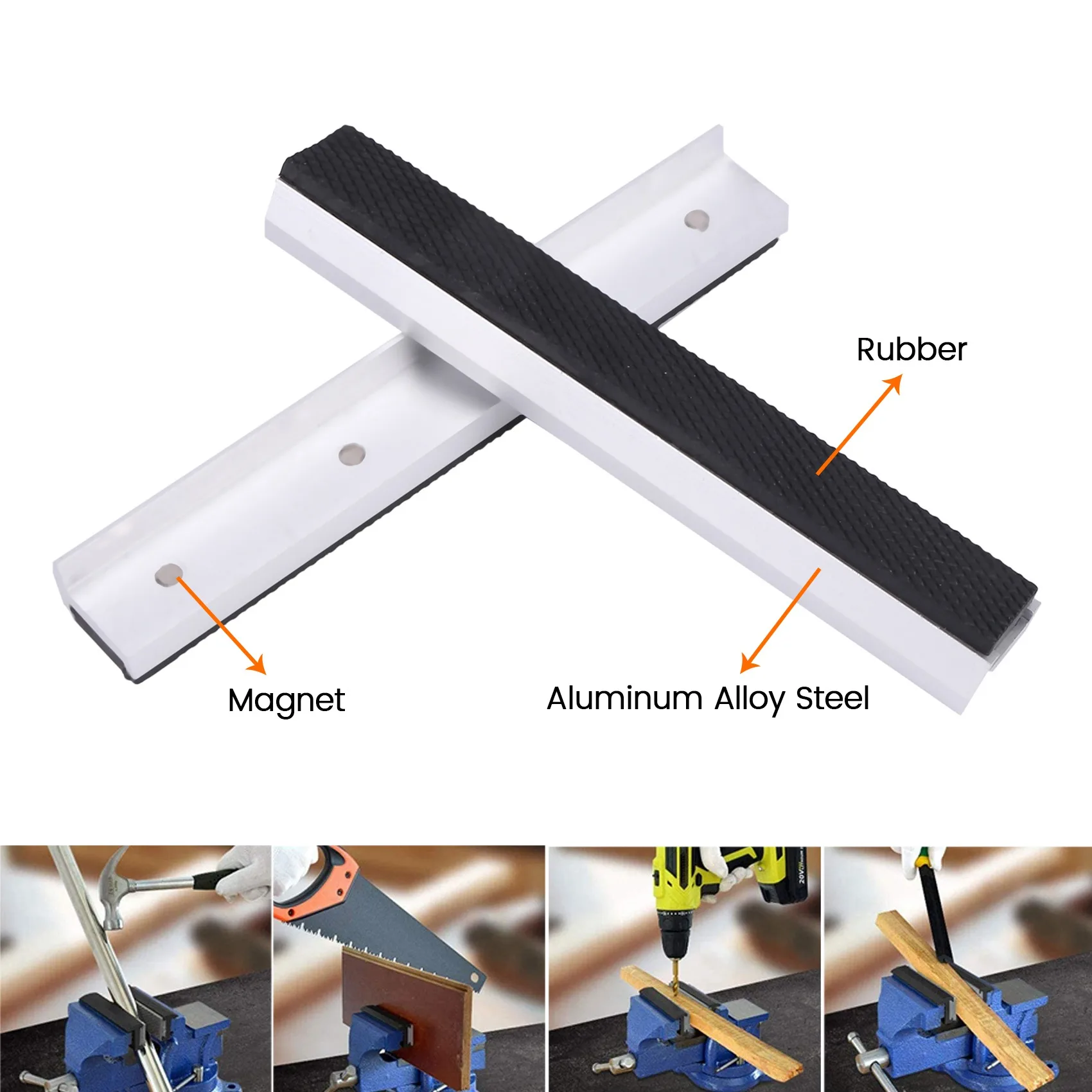 

ABZL Magnetic Bench Vise Jaw Protect Cover With Universal Soft Vice Jaws Pads Covers Multi-Purpose Protector