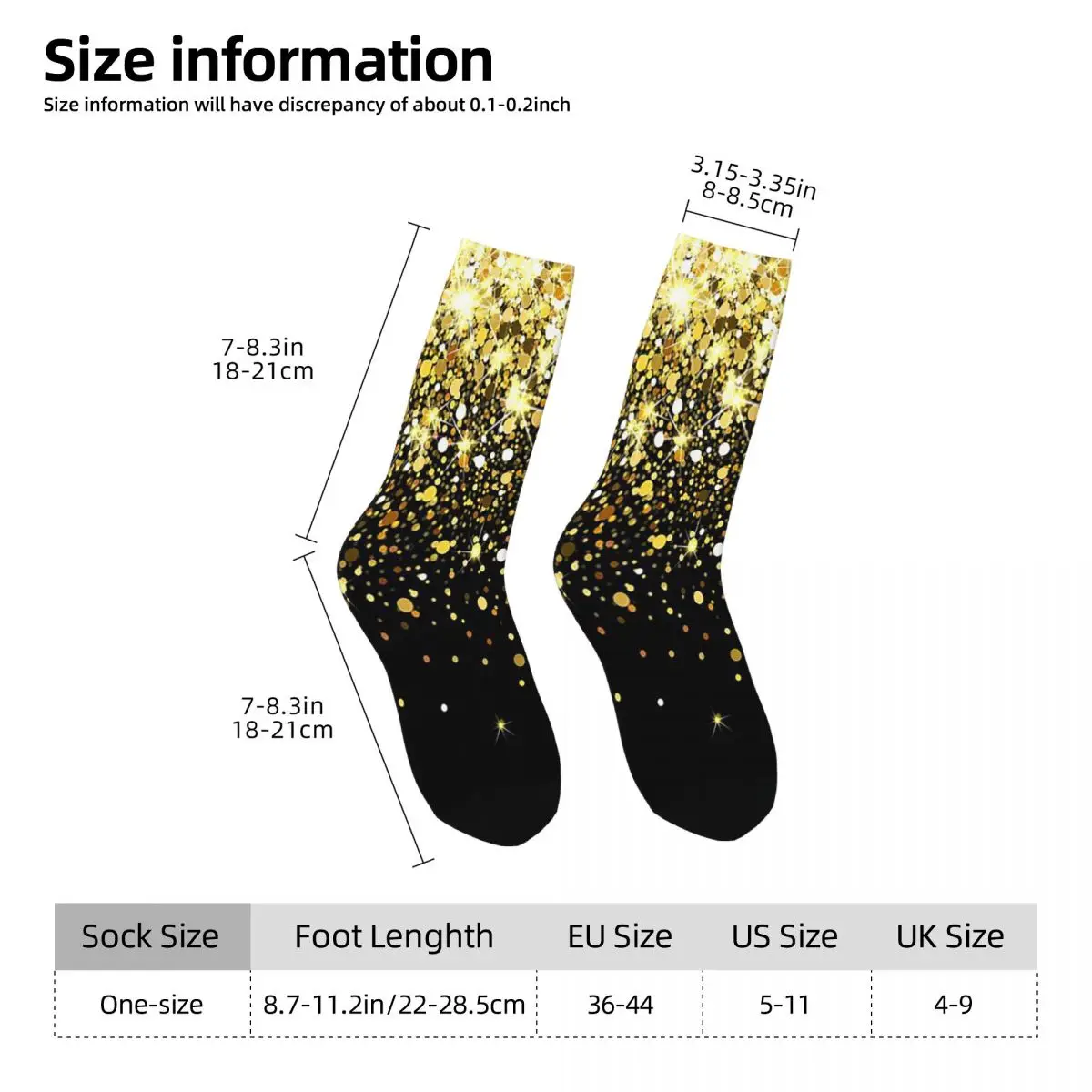 Gradient Glitter Socks Harajuku Sweat Absorbing Stockings All Season Long Socks for Unisex Valentine's Day Gifts