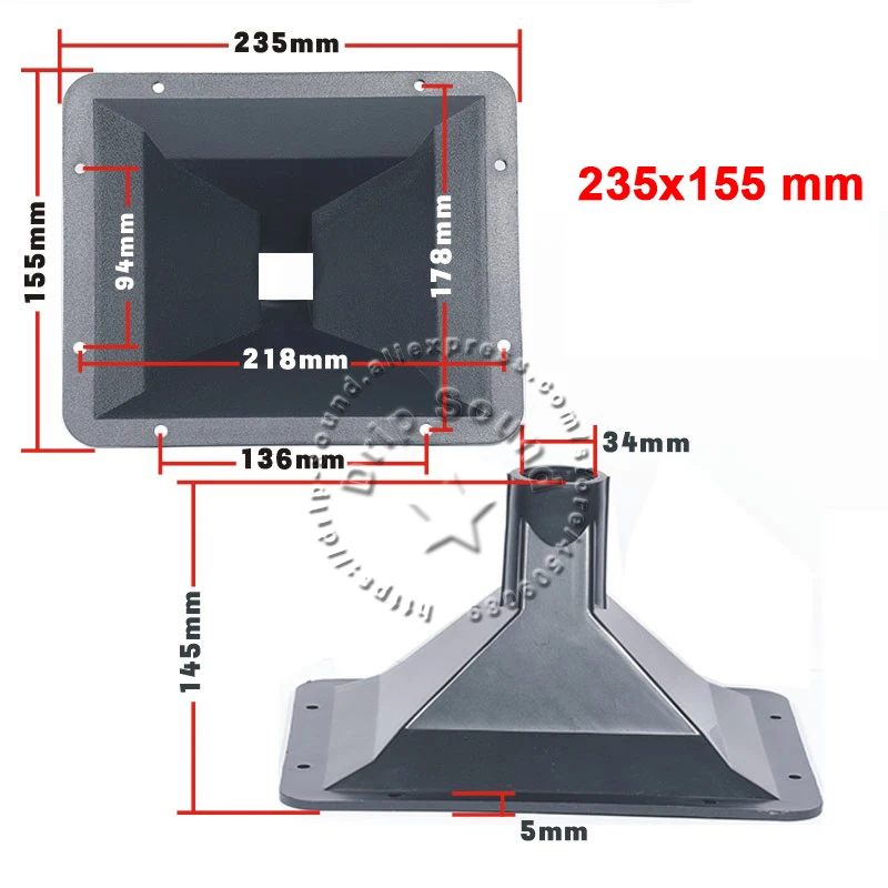 Adaptador de altavoz de agudos de escenario, Conector de bocina Clarion, cabezal de conducción, placa de brida, 34mm, núcleo, Tweeter, boca, # CWF