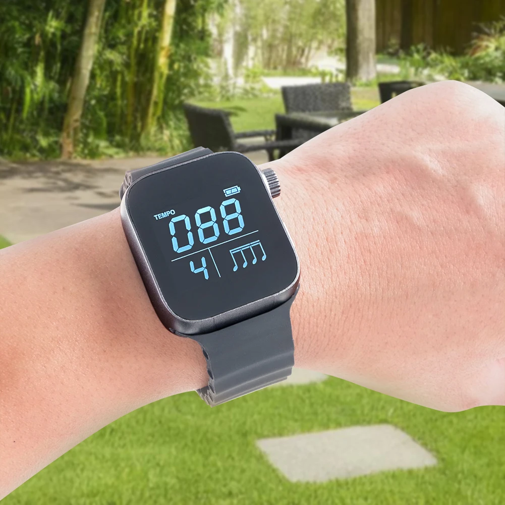 Wearable Vibrating Metronome for Sport Running Metronome Watch Adjustable Strap for All Guitar Piano Drums