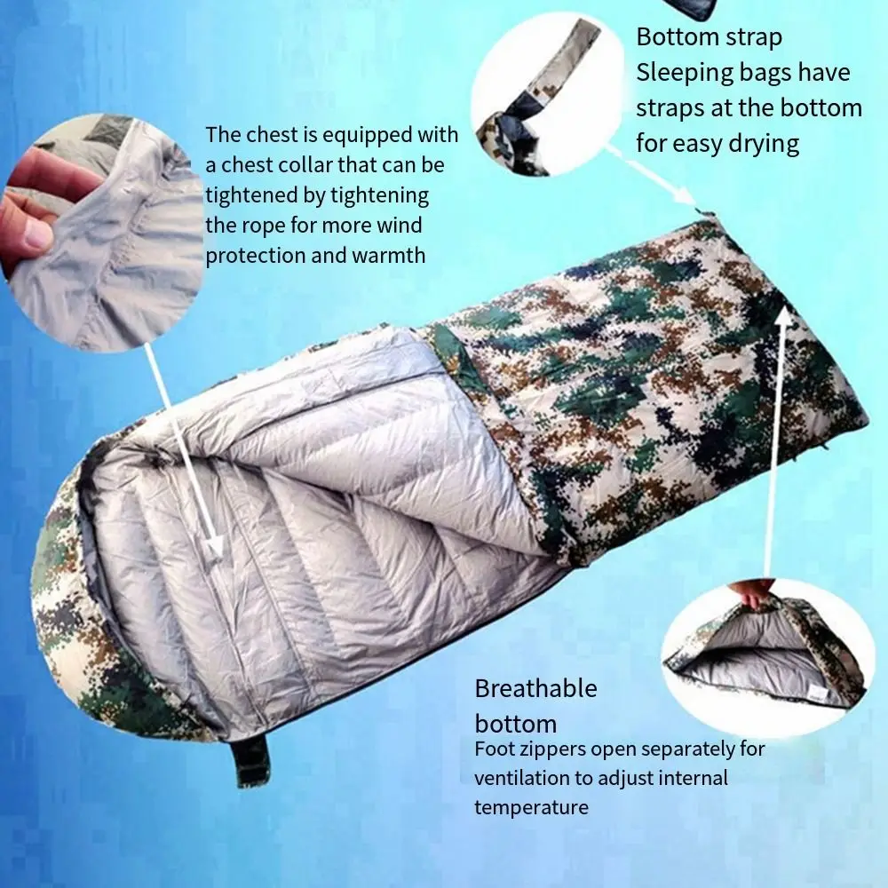 Portable Winter Autumn Duck Down Sleeping Bag 400g-2000g Waterproof Adult Sleeping Bag Warm Thermal Tent Sack Cold Weather