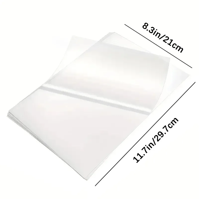 ESHANG 20Sheets Clear Cold Laminating Sheets, 8.3 x 11.7  Inches Adhesive A4 Size Pouches for Documents and Photos