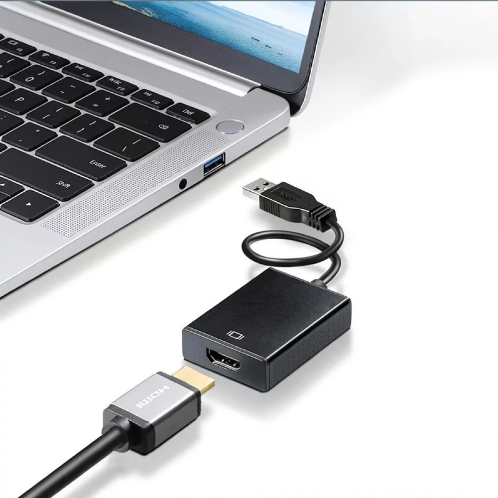 Compact USB To HDMI Adapter 1080P HD Converter For Laptop PC Monitor Projector Audio Video Synchronization Link