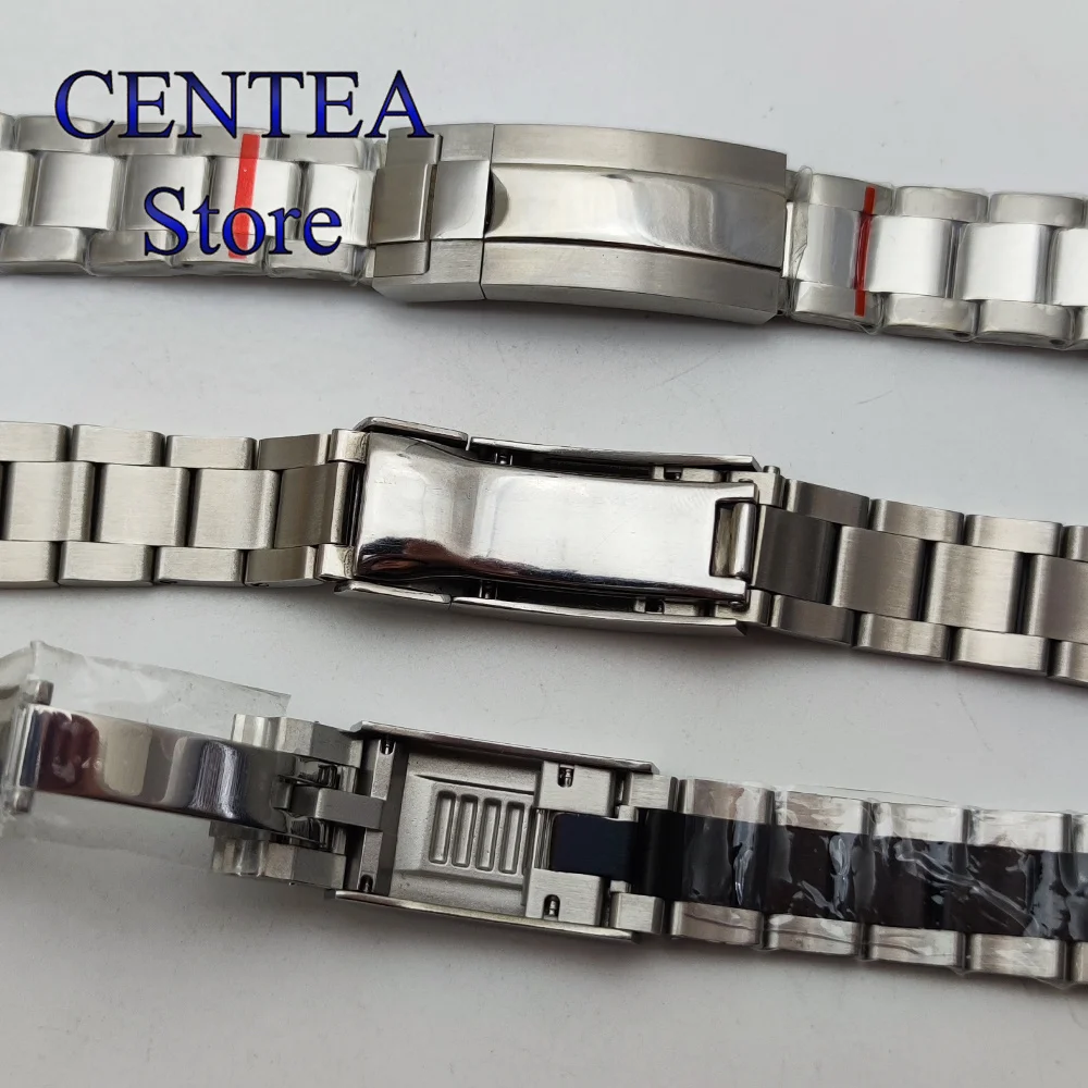 RICHUS 20mm Watch Strap Silver Rose Gold Black Watch Band Folding Buckle 904L Stainless Steel fit 36mm 39mm 40mm Watch Case