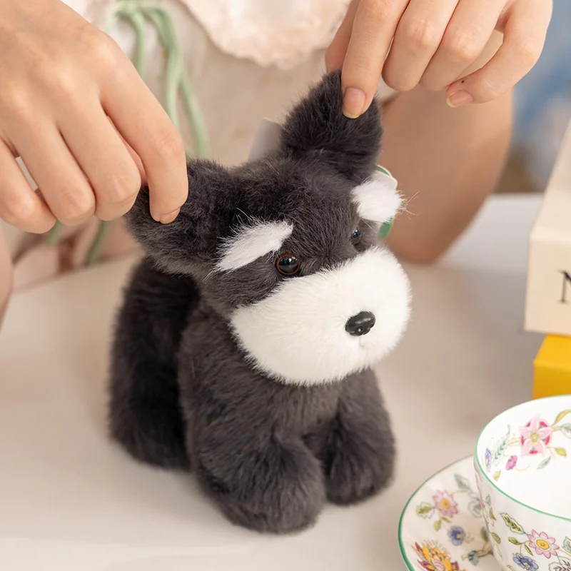 Simulação golden retriever schnauzer cão brinquedo de pelúcia alta qualidade realista rottweiler brinquedo de pelúcia abraço dos desenhos animados animal travesseiro presente