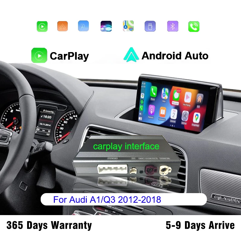 

Wireless CarPlay Interface For Audi A1 Q3 2012-2018 Android Auto Car DVD Player Mirror Link AirPlay Navigation Plug and Play