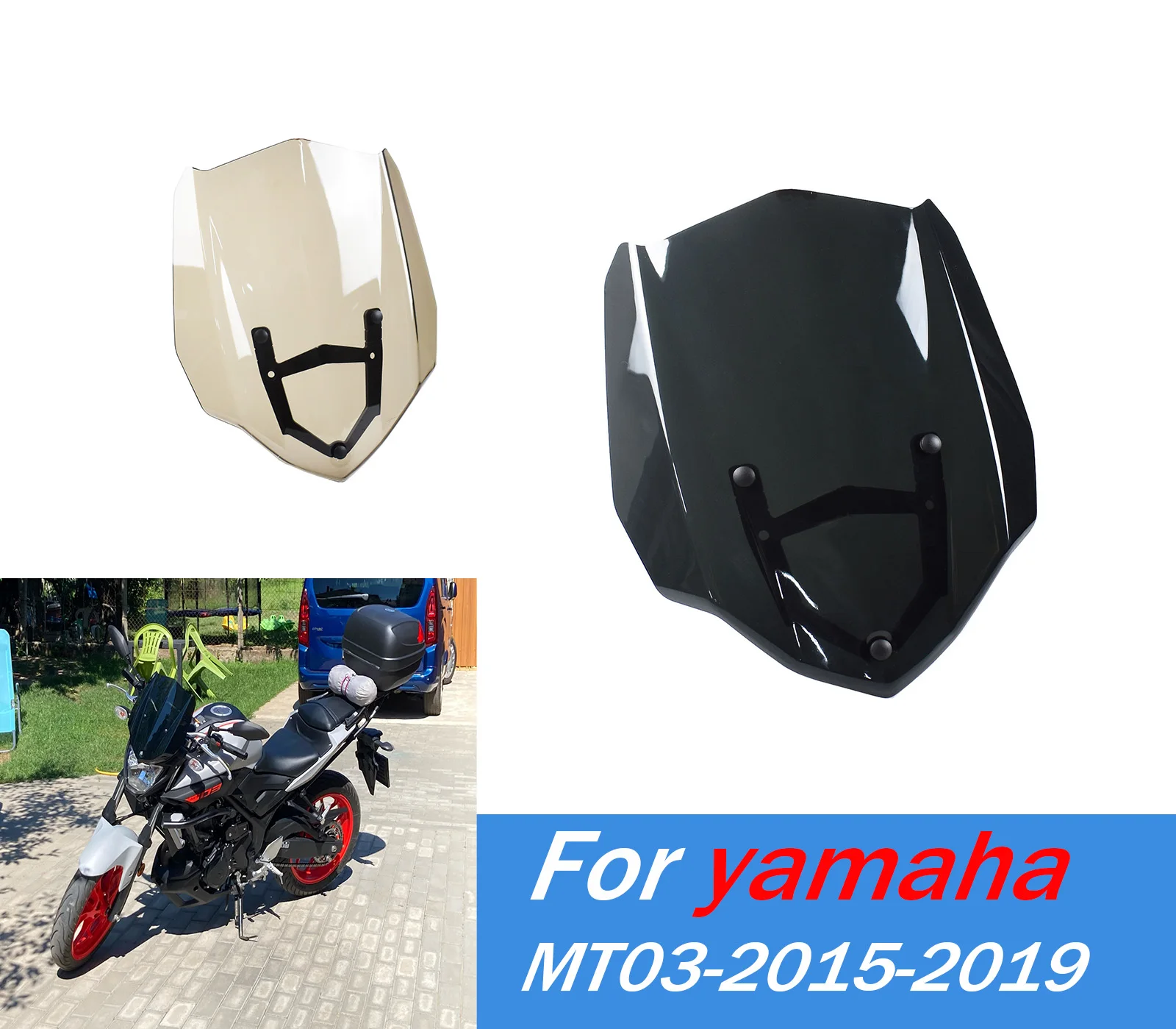 

For Yamaha MT03 Motorcycle Windshield Windscreen Screen Protector Accessory Fit For 2016-2019 2018 MT-03 MT03 Models Accessory