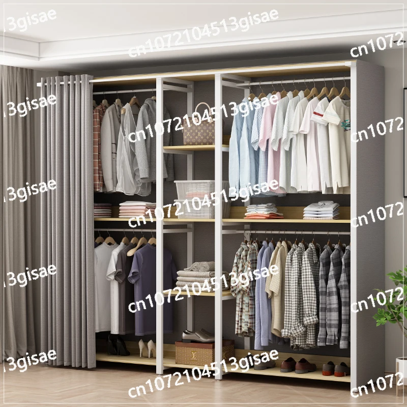 Simple Wooden Cabinet  Partitions Portable  Multifunction Storage Clothes Organizer Wardrobe Aesthetic Bedroom Wardrobe Display