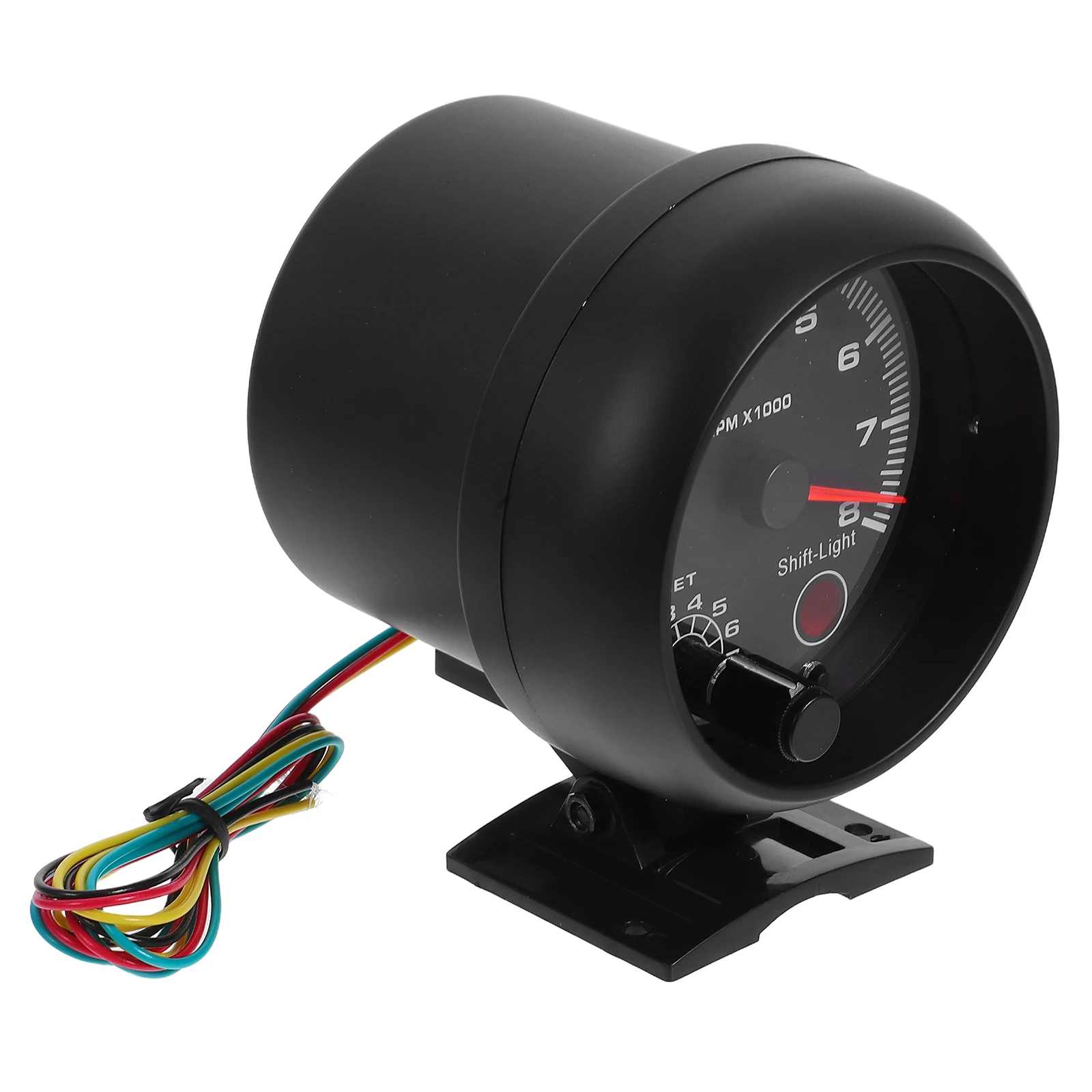 

3.75 Inch Car Tachometer Universal Gauge 0-8000 4 6 8 Cylinder Engine Alarm White Light Black Dial Face High Accuracy