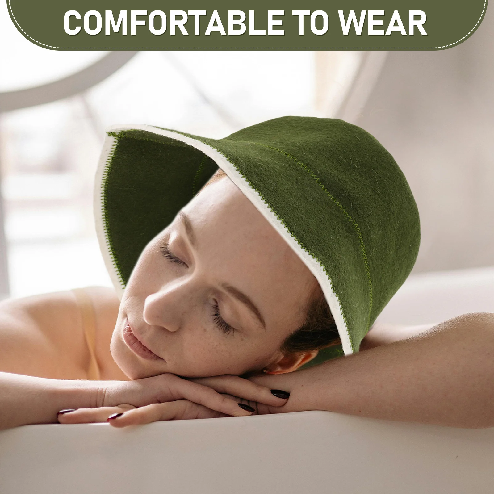 

Wool Felt Sauna Hat Bath Cap Shower Accessories Comfortable Bathing Cap for Women Red Lightweight Portable Household Bath Hat
