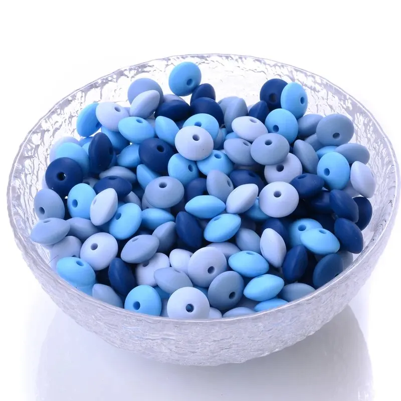 50Pcs/Lot 12mm Silicone Spacer Beads for DIY Charms Newborn Nursing Accessories Necklace Pacifier Chain Teething Toy BPA Free