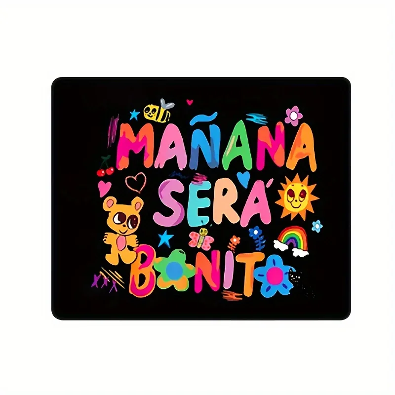 Cute Cartoon Letter Pattern Mousepad Office Computer Locking Game 22x18 Mouse Pad Washable Non-slip Hand-painted for Home Mat