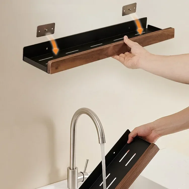 Drewniany stojak kuchenny naścienny, bez dziurkacza, stojak do przechowywania desek przyprawowych, organizer kuchenny, akcesoria kuchenne