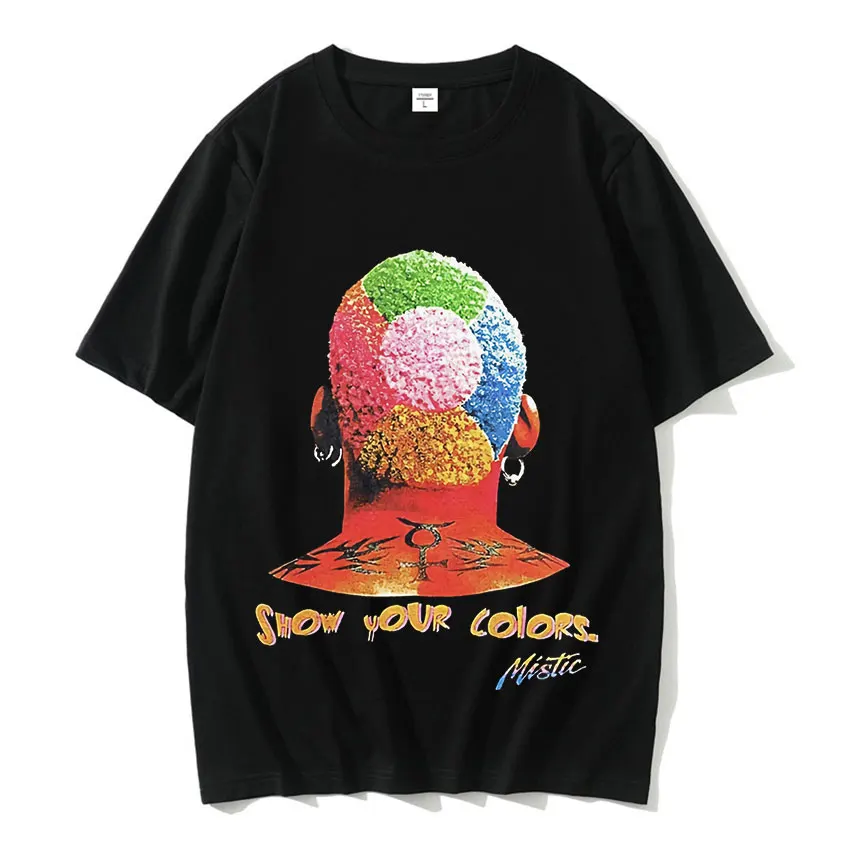 Hot Basketball Boys The Worm Dennis Rodman Graphic Tee Shirt Men's Hip Hop Fashion Punk Streetwear Male Summer Oversized T Shirt